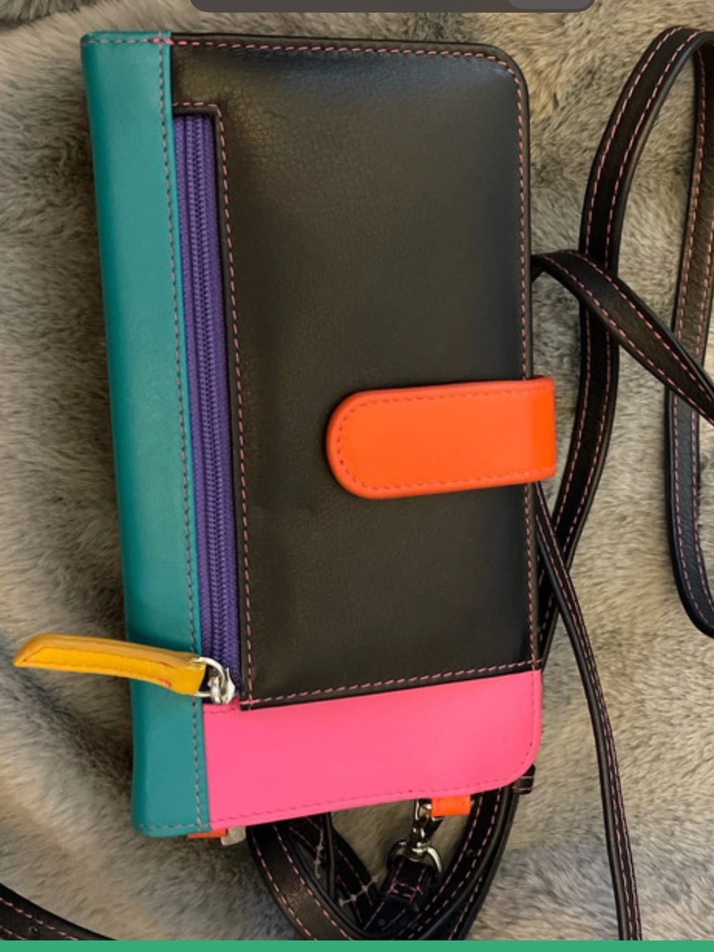 “New” Leather Crossbody Organizer Bag With Phone Pocket From “For Feet’s Sake”